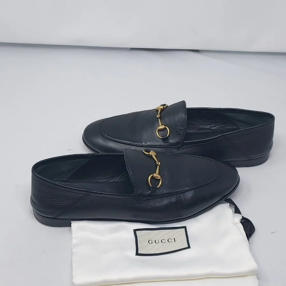 Gucci Jordaan Black Leather Horsebit Loafer - Picture 7 of 9